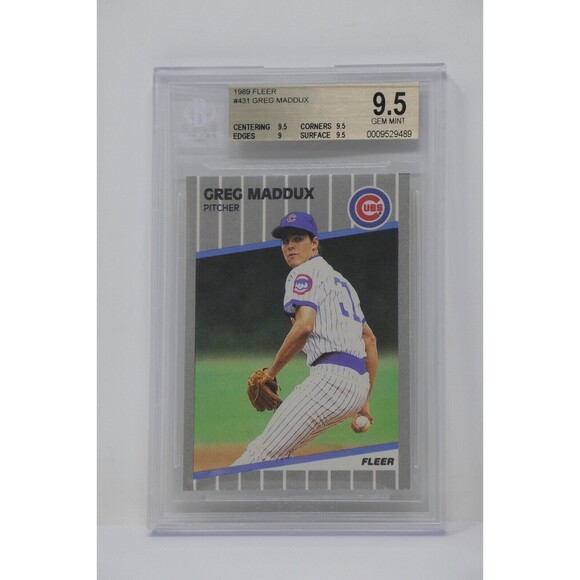 1989 Fleer #431 Greg Maddux Cubs Beckett 9.5 GEM MINT